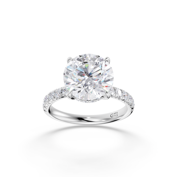 Pavé Lab Grown Diamond Engagement Ring
