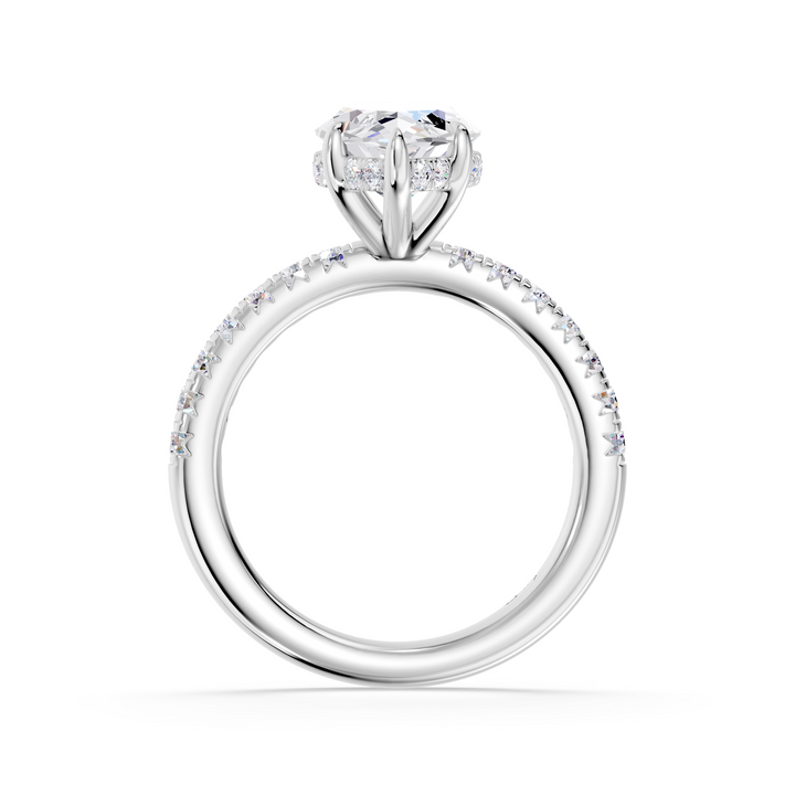 Pavé Lab Grown Diamond Engagement Ring