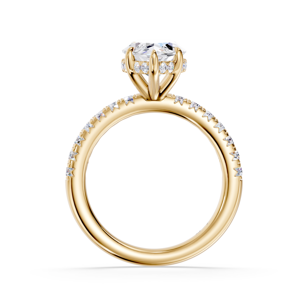 Pavé Lab Grown Diamond Engagement Ring