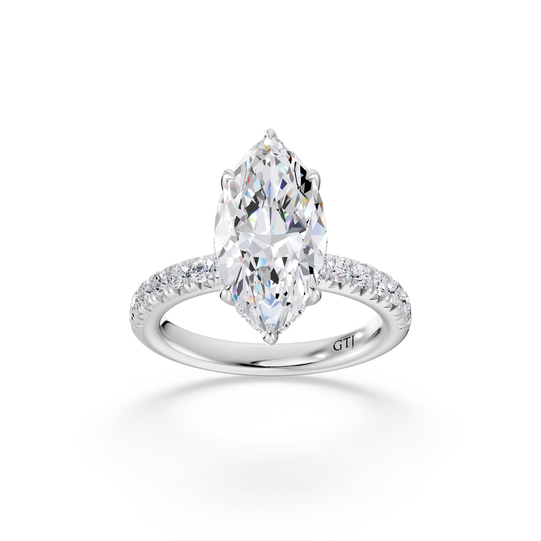 Pavé Lab Grown Diamond Engagement Ring
