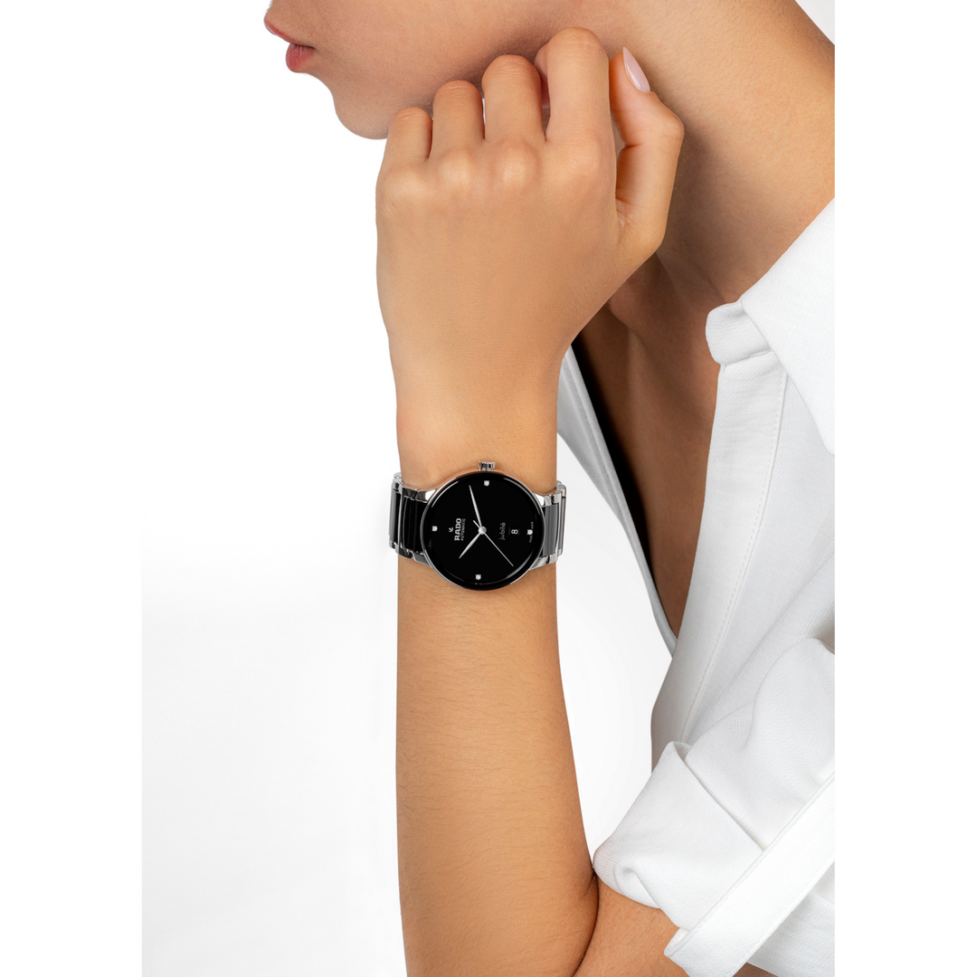 Rado Centrix Automatic Diamonds 39.5 mm R30018712 wrist detail