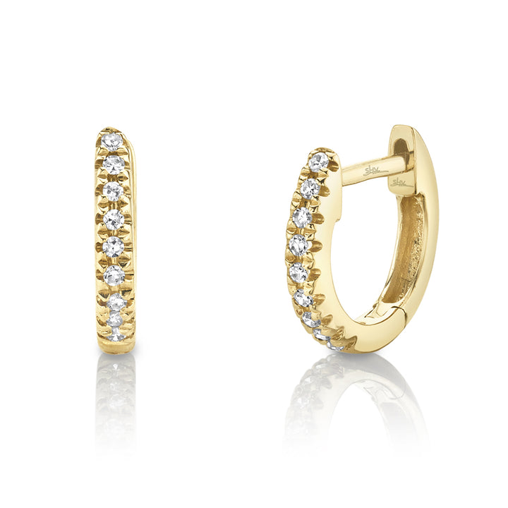 Yellow Gold Diamond Huggie Earrings
