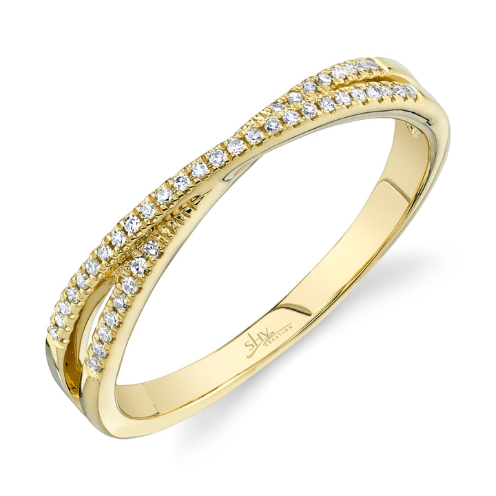 Shy Creation 0.09Ct 14K Yellow Gold Diamond Lady'S Ring SC22005549