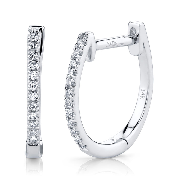 0.08 Ct 14K White Gold Diamond Huggie Earring SC55001597