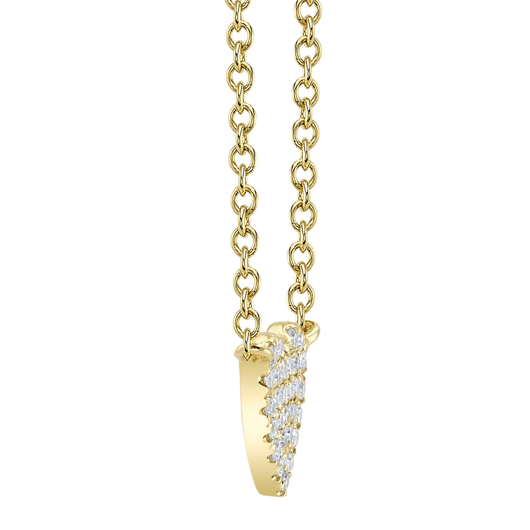 Shy Creation 0.09 ct Diamond Pavé Heart Necklace in 14K Yellow Gold — product view — SC55002133