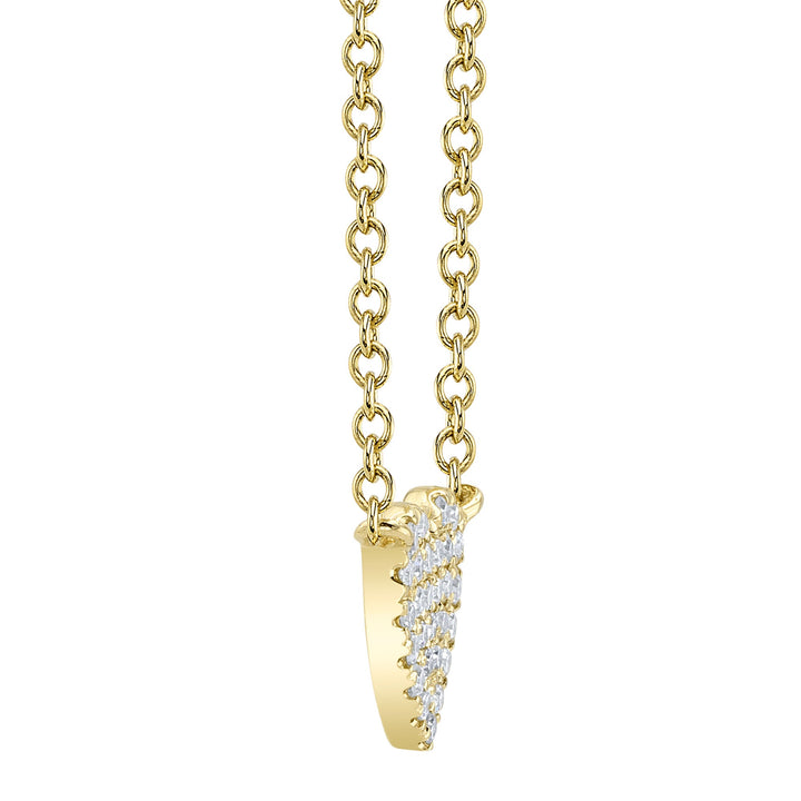 Shy Creation 0.09 ct Diamond Pavé Heart Necklace in 14K Yellow Gold — product view — SC55002133