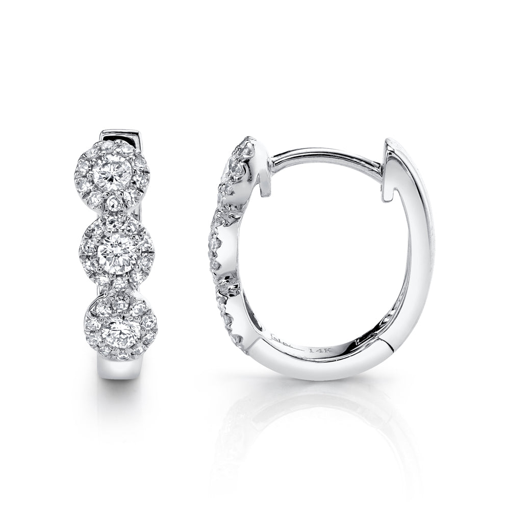 Shy Creation 0.37Ct 14K White Gold Diamond Huggie Earring SC55002490
