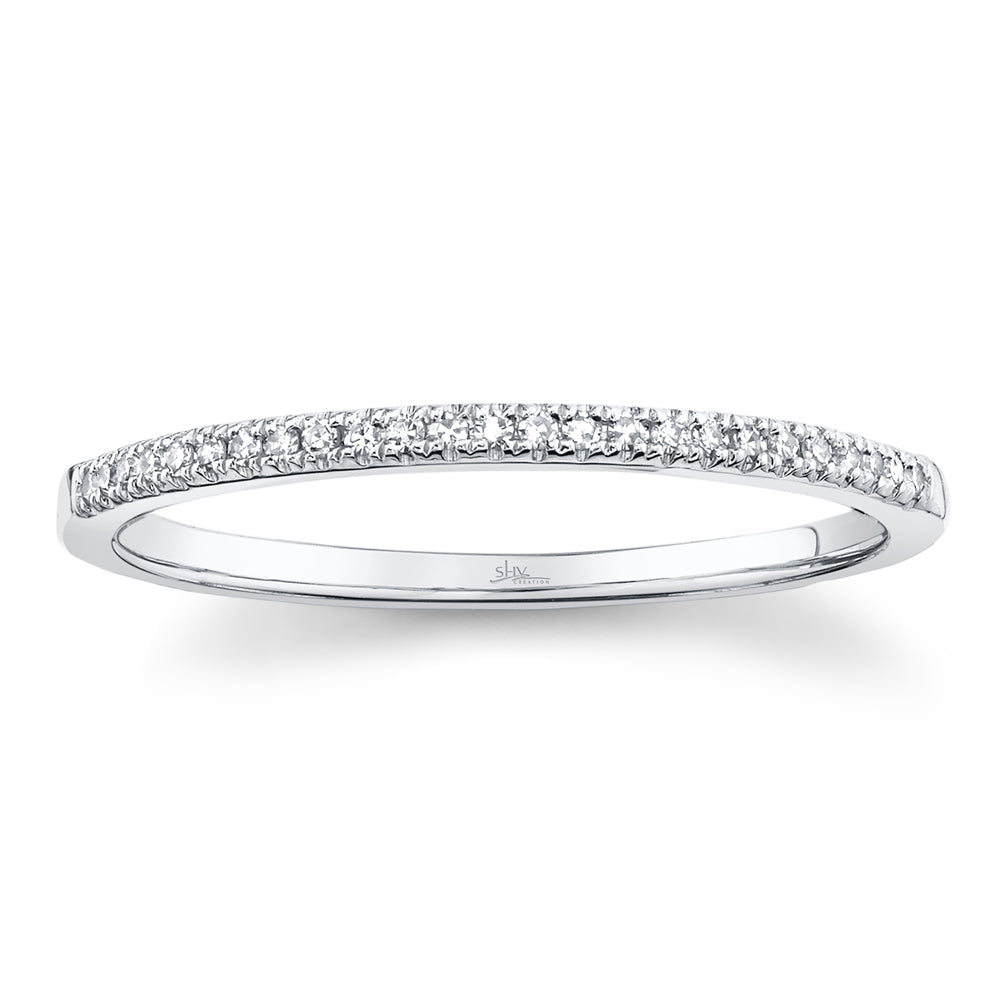 Shy Creation 0.08Ct 14K White Gold Diamond Lady'S Band Sz 6 SC55002542Z6
