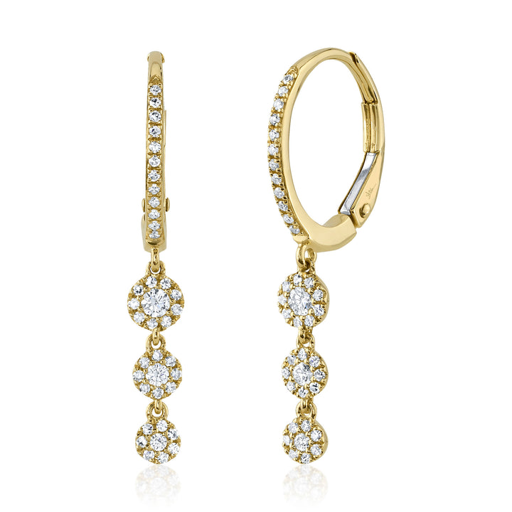 Shy Creation 0.32 Ct 14K Yellow Gold Diamond Earring SC55002821V6