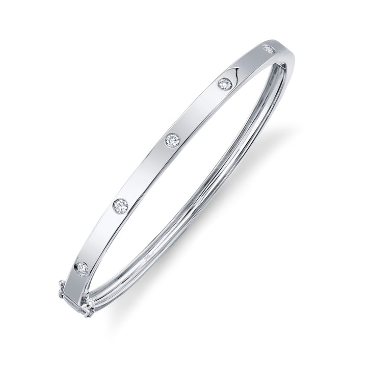 Shy Creation 0.38 TCW 14K White Gold Diamond Bangle SC55004066ZS