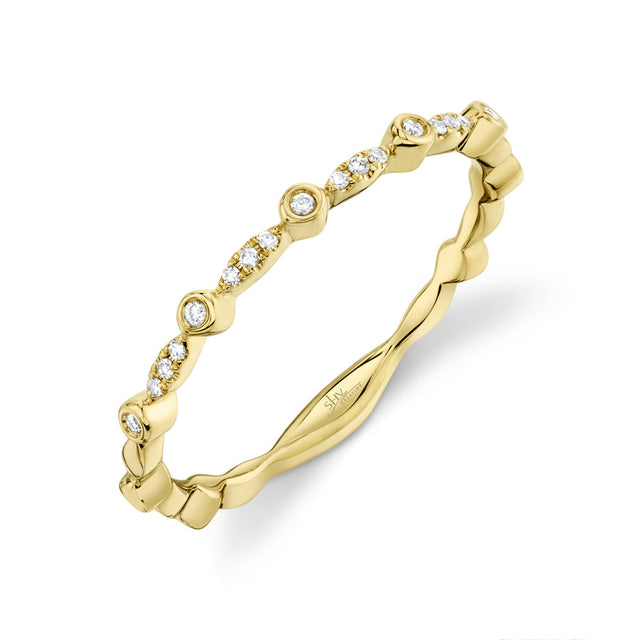 Shy Creation 0.06 ct Diamond Band in 14K Yellow Gold