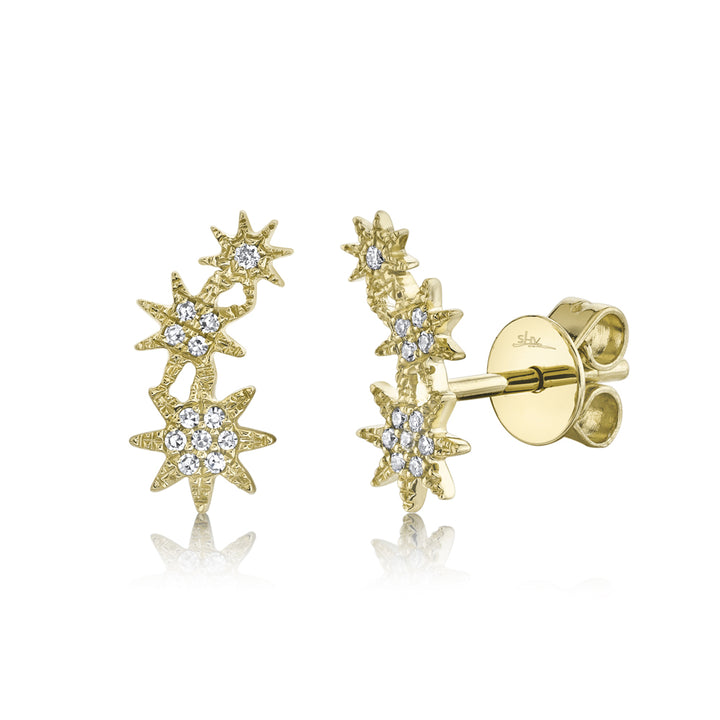 Shy Creation Celeste 0.06 Ct Diamond Star Crawler Stud Earring SC55006158