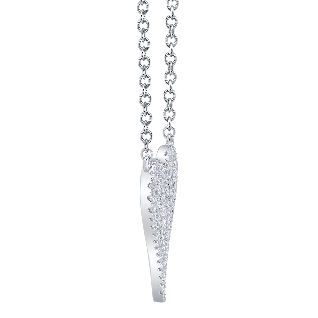Shy Creation 0.11 ct Diamond Pavé Heart Necklace in 14K White Gold — product view — SC55006925