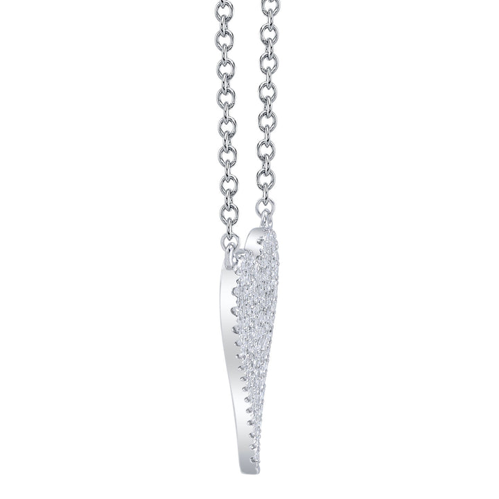 Shy Creation 0.11 ct Diamond Pavé Heart Necklace in 14K White Gold — product view — SC55006925