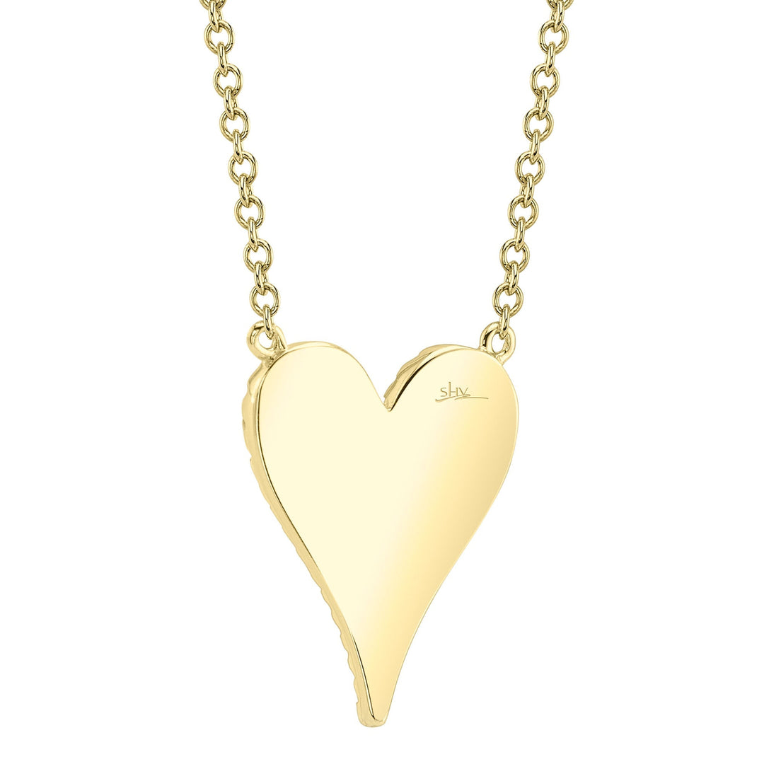 Shy Creation 0.11 ct Diamond Pavé Heart Necklace in 14K Yellow Gold — product view — SC55006926