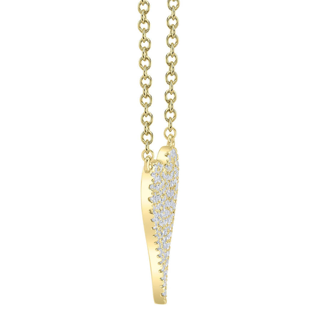 Shy Creation 0.11 ct Diamond Pavé Heart Necklace in 14K Yellow Gold — product view — SC55006926