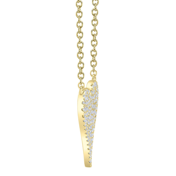 Shy Creation 0.11 ct Diamond Pavé Heart Necklace in 14K Yellow Gold — product view — SC55006926