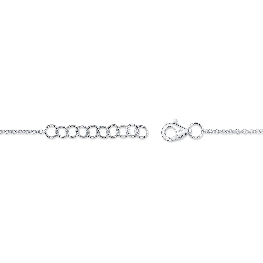 Shy Creation 0.05 TCW 14K White Gold Diamond Pave Heart Bracelet SC55007633
