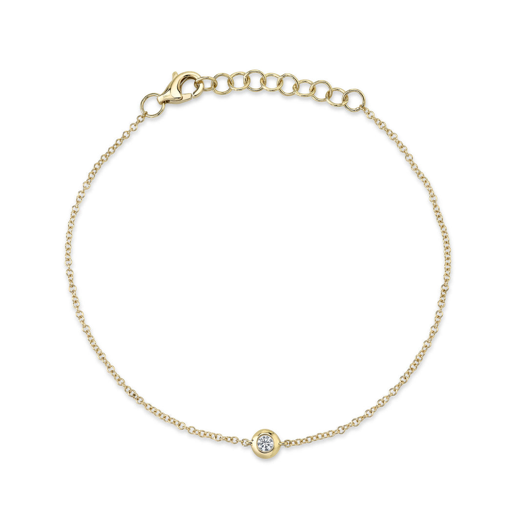Shy Creation 0.06 CT 14K Yellow Gold Diamond Bezel Bracelet SC55008391