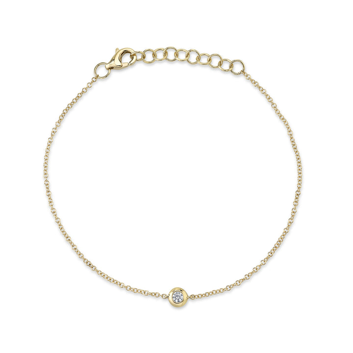 Shy Creation 0.06 CT 14K Yellow Gold Diamond Bezel Bracelet SC55008391
