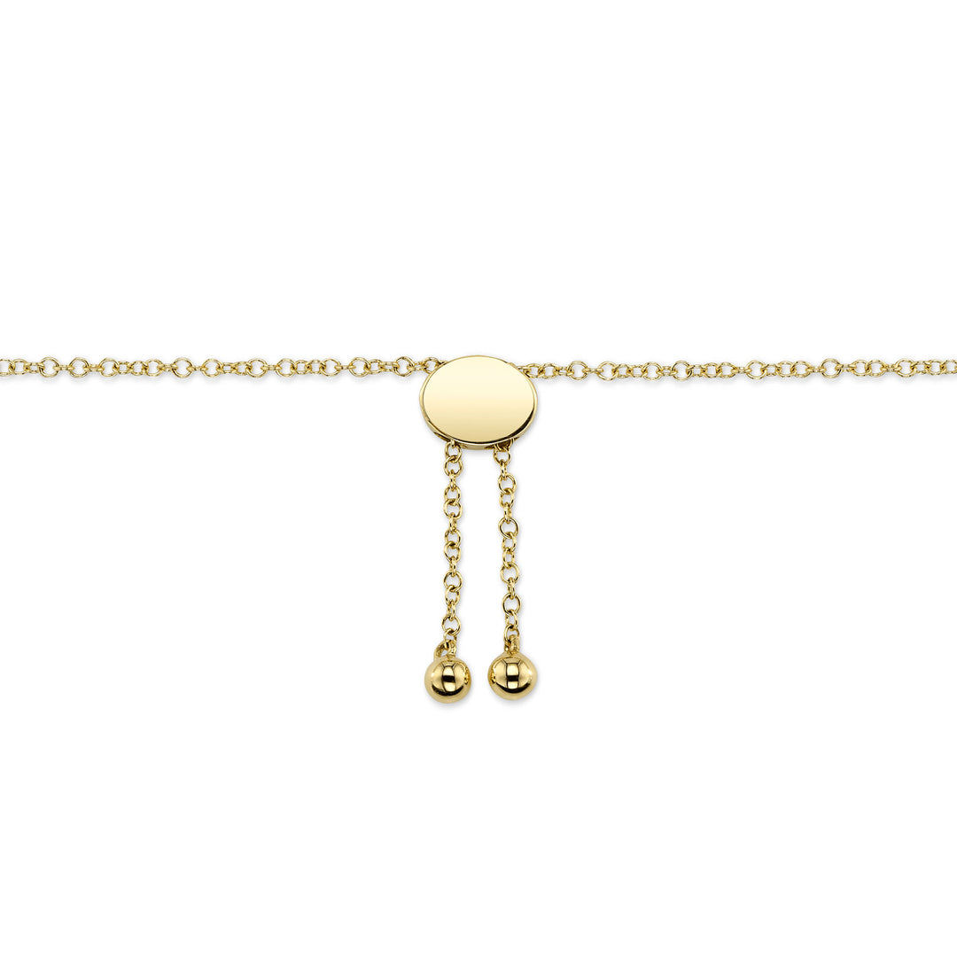 Shy Creation 0.24 TCW 14K Yellow Gold Diamond Paper Clip Link Bolo Bracelet SC55011657