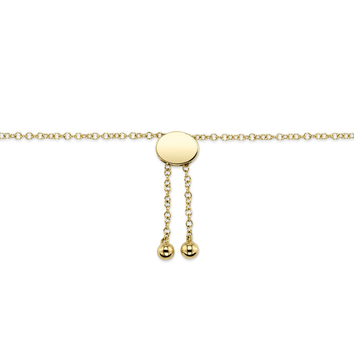 Shy Creation 0.24 TCW 14K Yellow Gold Diamond Paper Clip Link Bolo Bracelet SC55011657