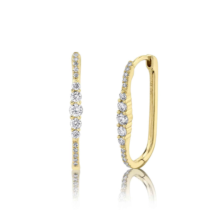 Shy Creation 14K Yellow Gold 0.29 TCW Diamond Oval Hoop Earrings SC55022231H0.80