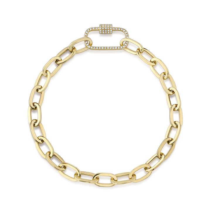 Shy Creation 0.23 TCW 14K Yellow Gold Diamond Paper Clip Link Bracelet SC55022367