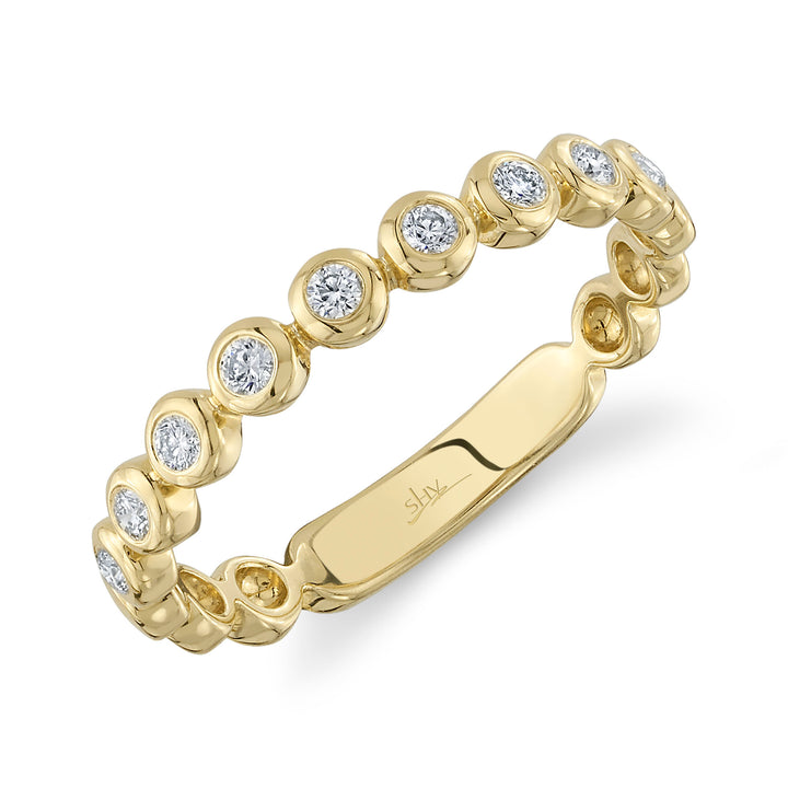Shy Creation 0.17Ct 14K Yellow Gold Diamond Bezel Lady'S Band SC55022617