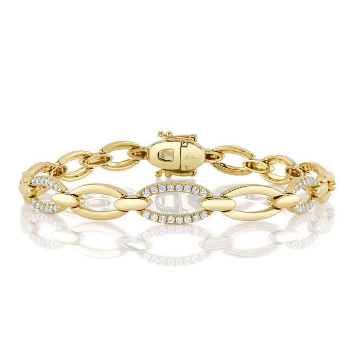Shy Creation 0.74 TCW 14K Yellow Gold Diamond Link Bracelet SC55024779