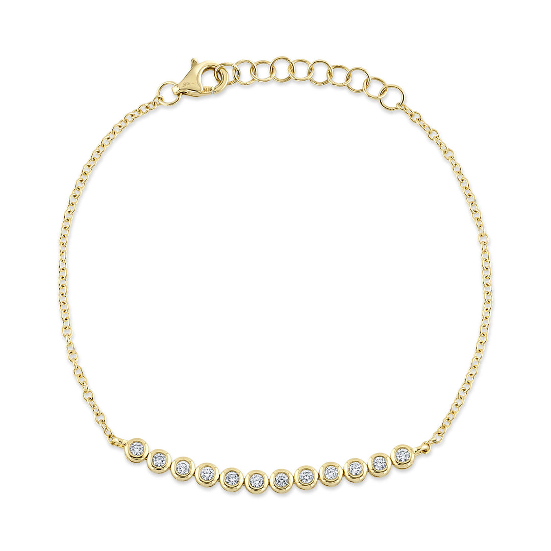 Shy Creation 14K Yellow Gold 0.26 TCW Diamond Bezel Bracelet SC55024917