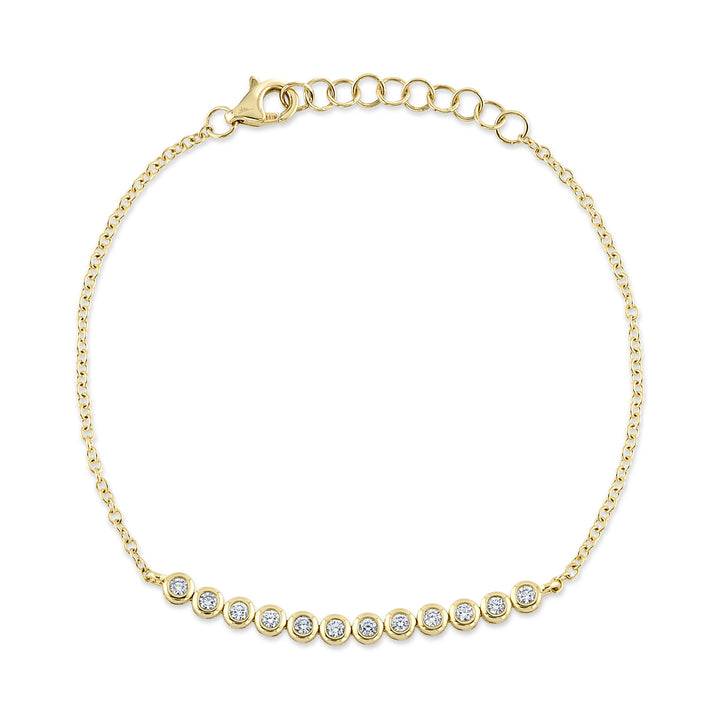 Shy Creation 14K Yellow Gold 0.26 TCW Diamond Bezel Bracelet SC55024917