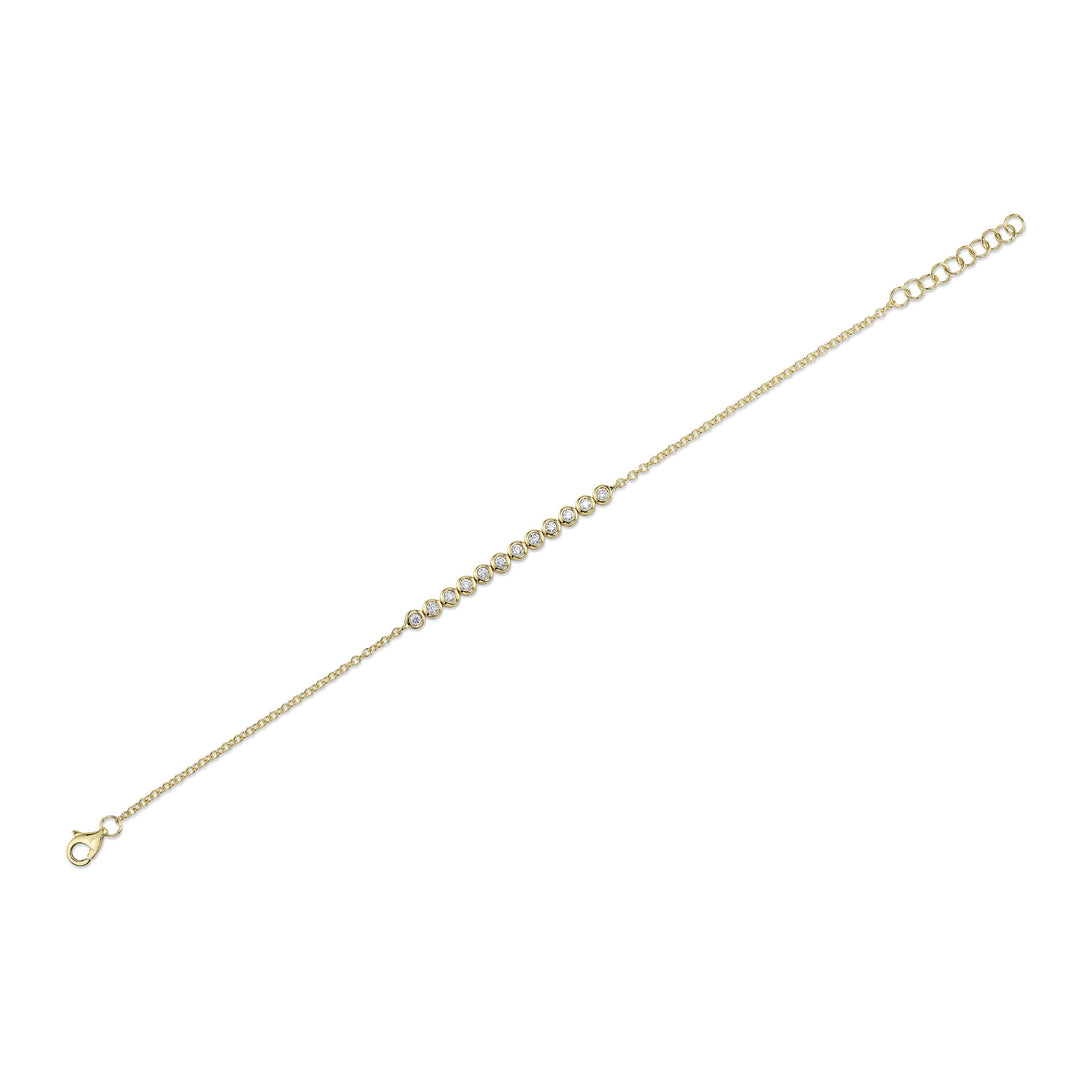 Shy Creation 14K Yellow Gold 0.26 TCW Diamond Bezel Bracelet SC55024917