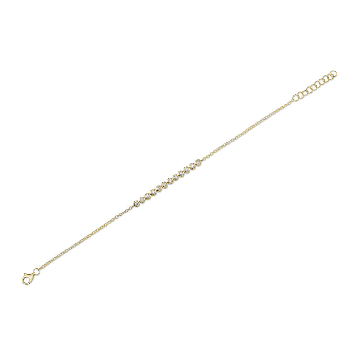 Shy Creation 14K Yellow Gold 0.26 TCW Diamond Bezel Bracelet SC55024917