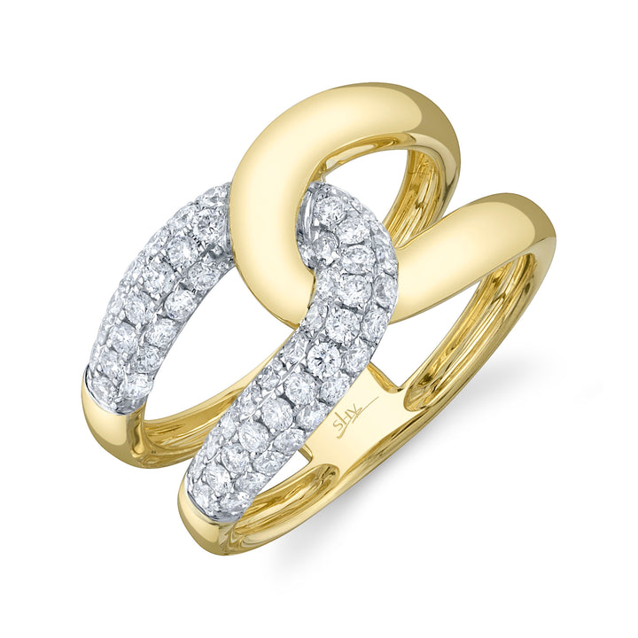 Shy Creation 14K Two-Tone Yellow & White Gold 0.71 TCW Diamond Knot Ring SC55025746