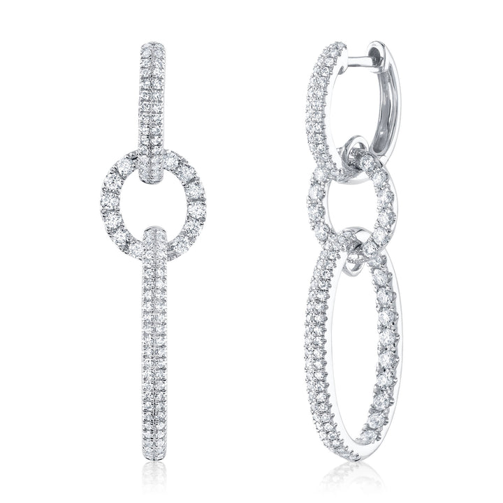 Shy Creation 1.00Ct 14K White Gold Diamond Oval Earring SC55025754