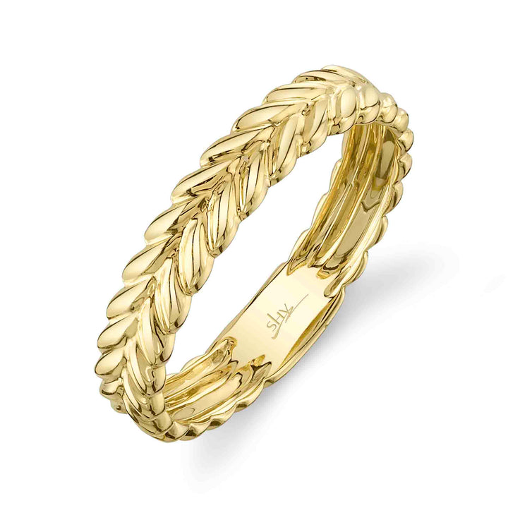 Shy Creation 14K Yellow Gold Laurel Wreath Lady'S Band SC55026517GO