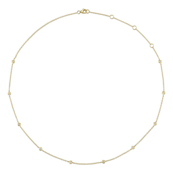 Shy Creation 14K Yellow Gold 18" 0.12 TCW Diamonds By The Yard Chain SC55026640