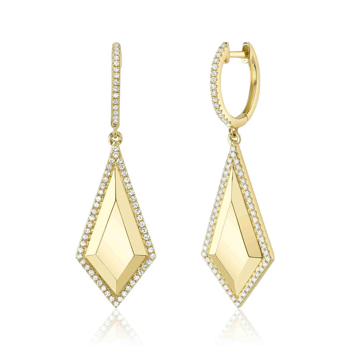 Shy Creation 0.33 Ct 14K Yellow Gold Geo Cut Earring SC55026870