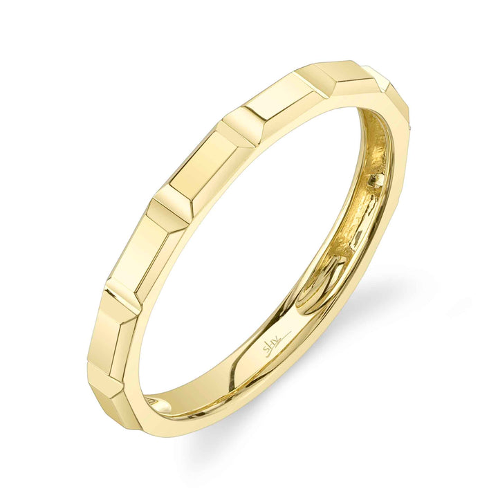 Shy Creation 14K Yellow Gold Geo Cut Band SC55026873V2GO