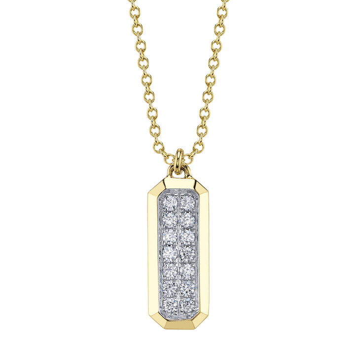 Shy Creation 0.15Ct 14K Yellow Gold Diamond Geo Cut Necklace SC55027594RD