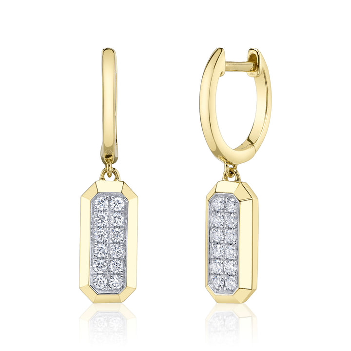Shy Creation 0.25Ct 14K Yellow Gold Diamond Geo Cut Earring SC55027597RD