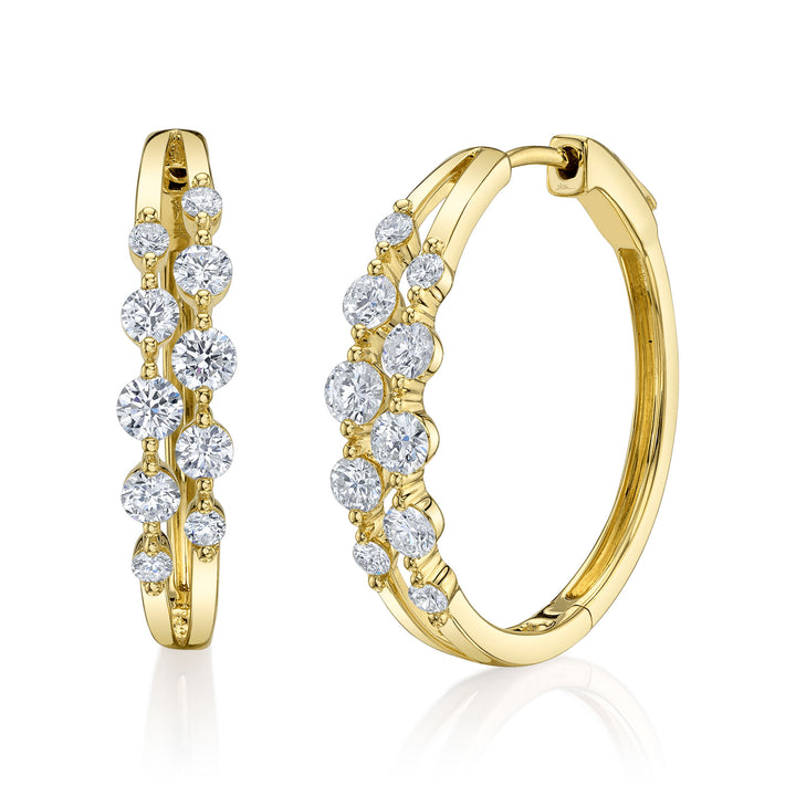 Shy Creation 14K Yellow Gold 1.32 TCW Diamond Hoop Earrings SC55028872D1.00