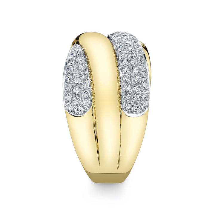 Shy Creation 14K Two-Tone Yellow & White Gold  0.72 TCW Diamond Pavé Ring SC55029019