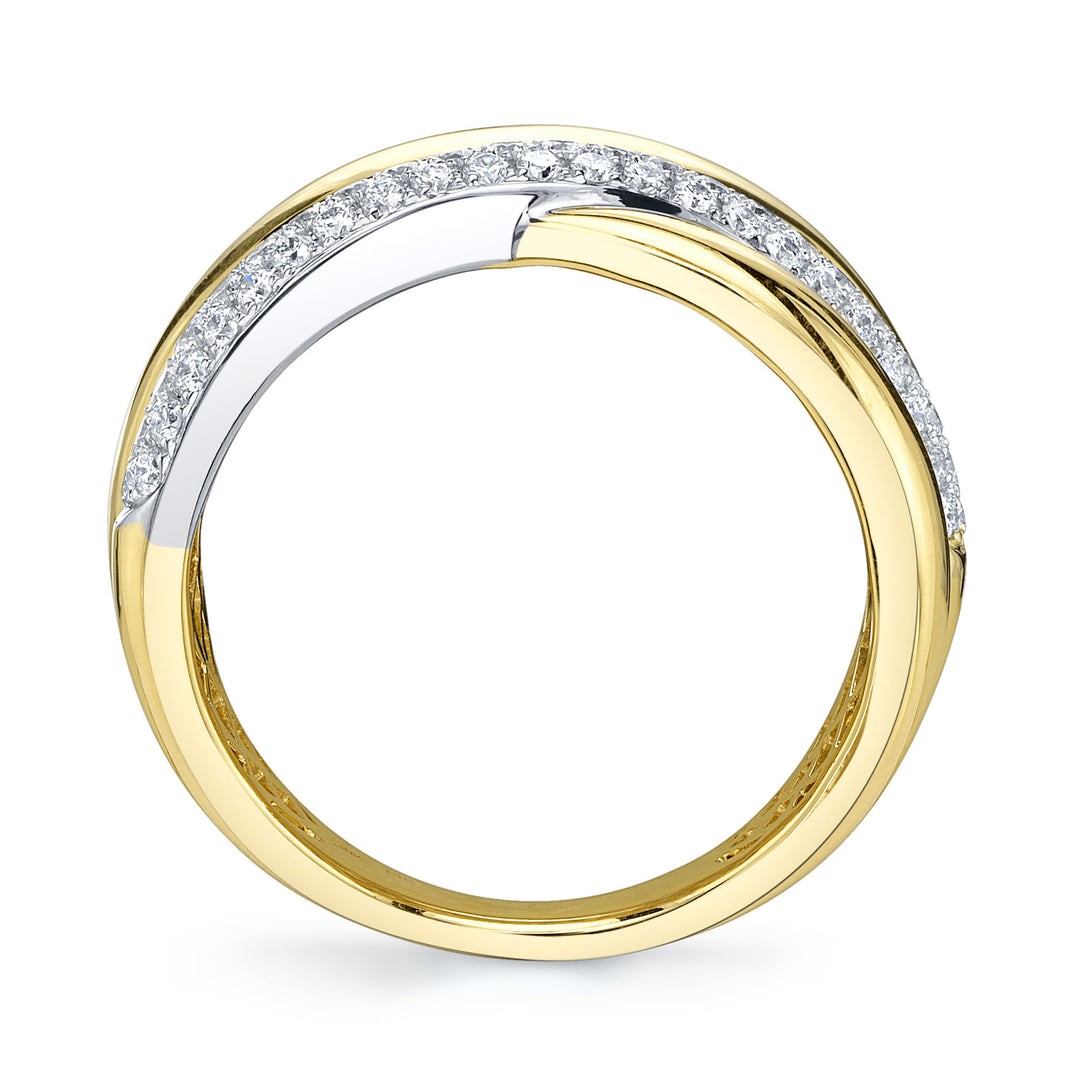 Shy Creation 14K Two-Tone Yellow & White Gold  0.72 TCW Diamond Pavé Ring SC55029019