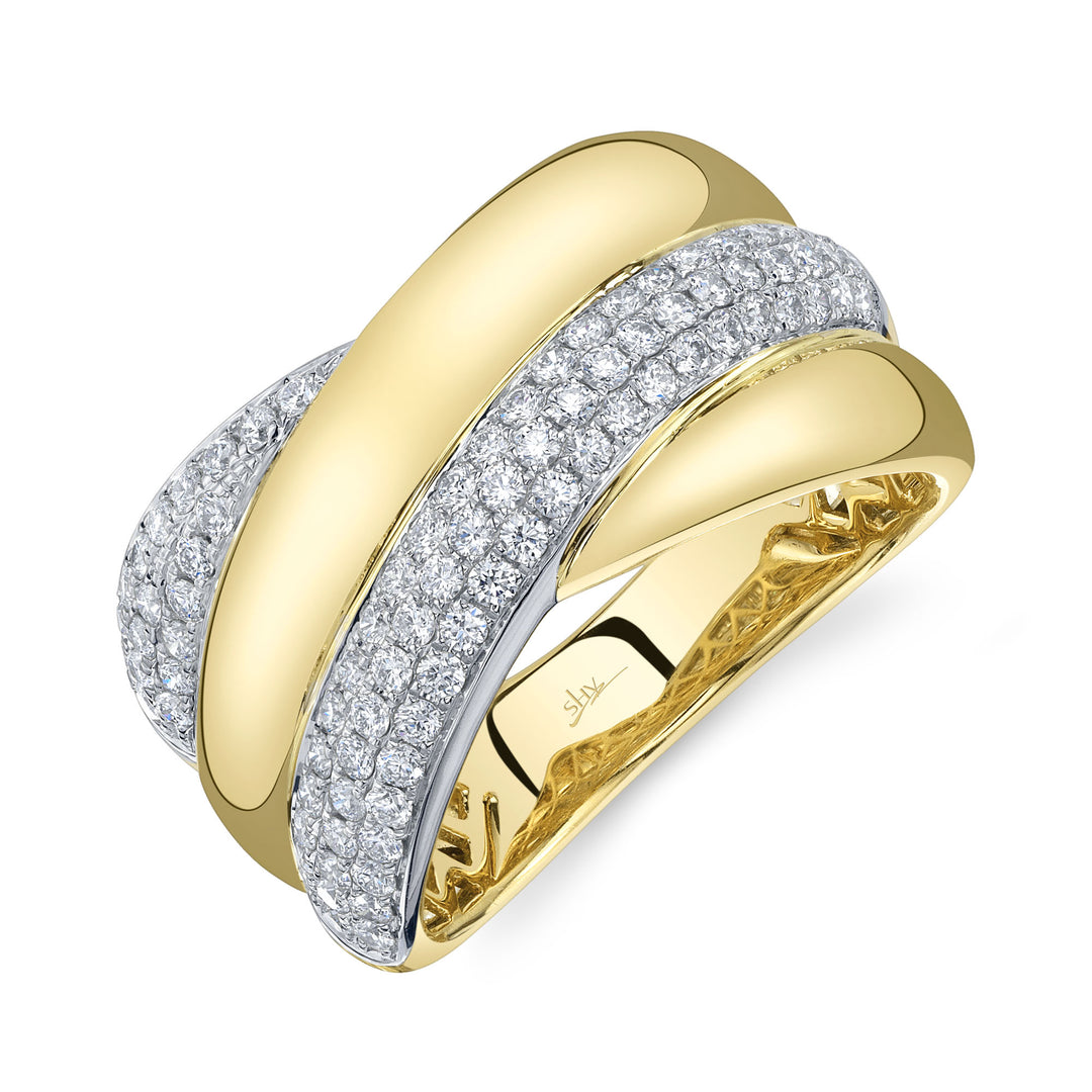 Shy Creation 14K Two-Tone Yellow & White Gold  0.72 TCW Diamond Pavé Ring SC55029019