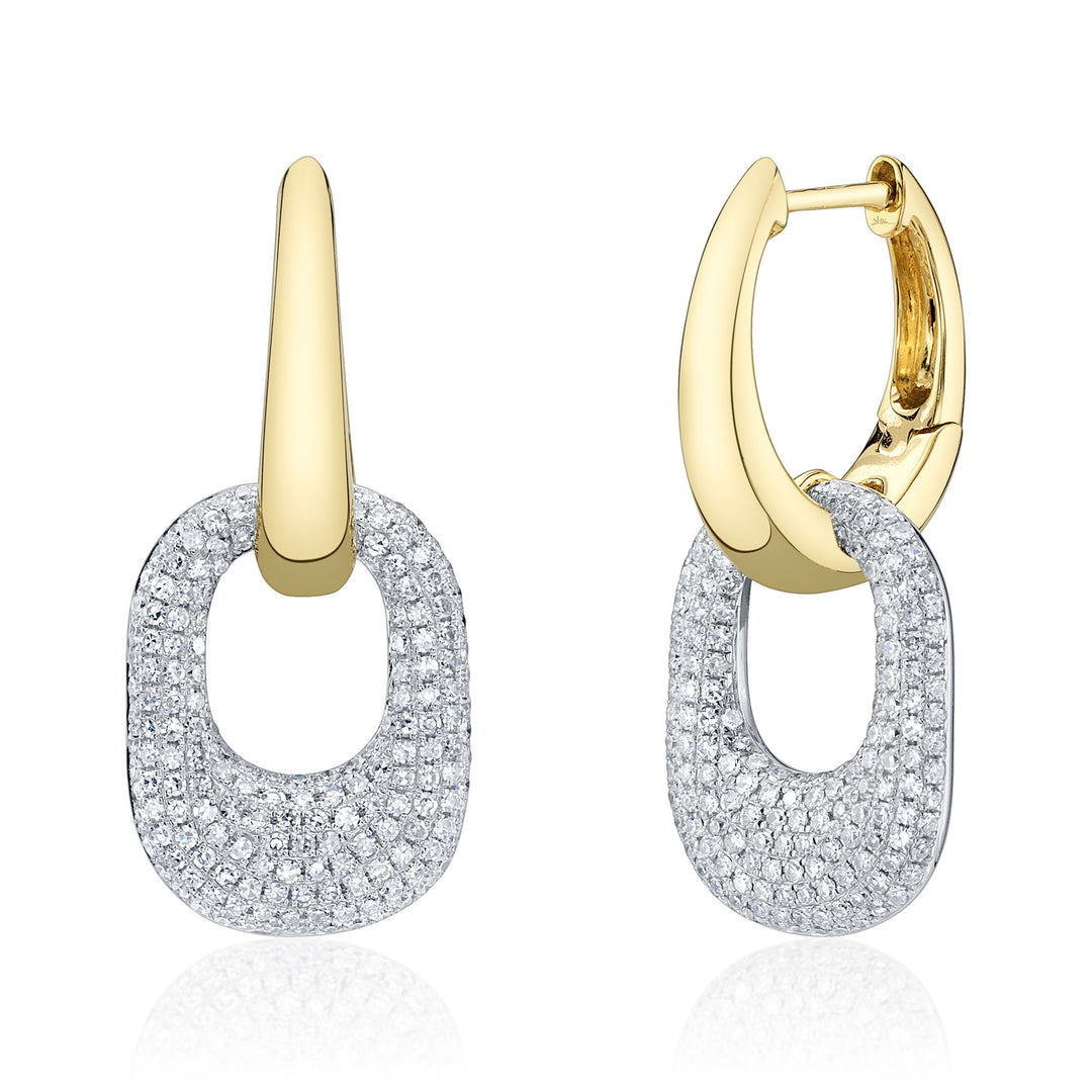 Shy Creation 14K Two-Tone Yellow & White Gold 0.74 TCW Diamond Pavé Earring SC55029117