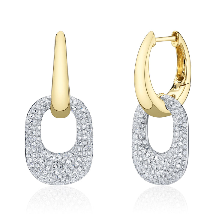Shy Creation 14K Two-Tone Yellow & White Gold 0.74 TCW Diamond Pavé Earring SC55029117