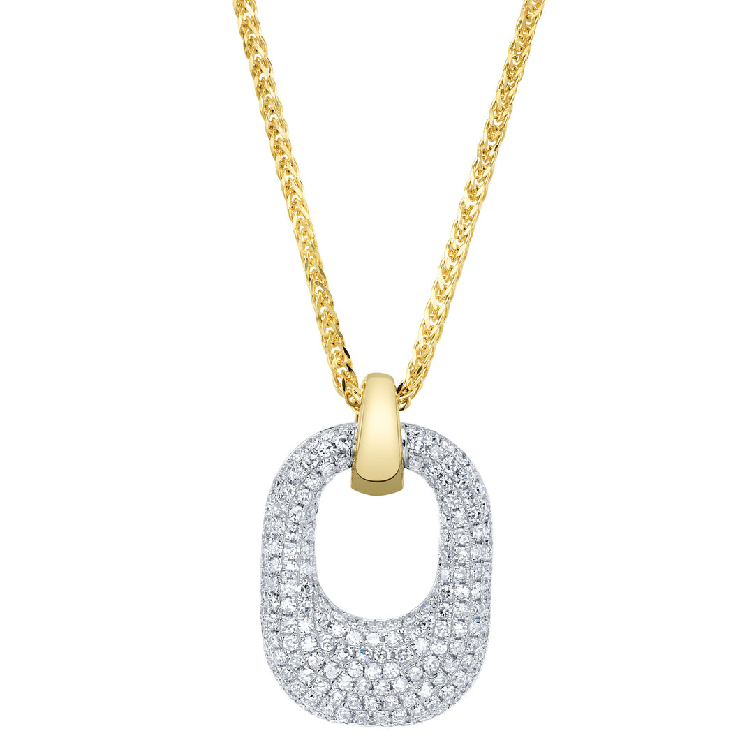 Shy Creation 14K Two-Tone Yellow & White Gold 0.37 TCW Diamond Pavé Chopin Chain Necklace SC55029122