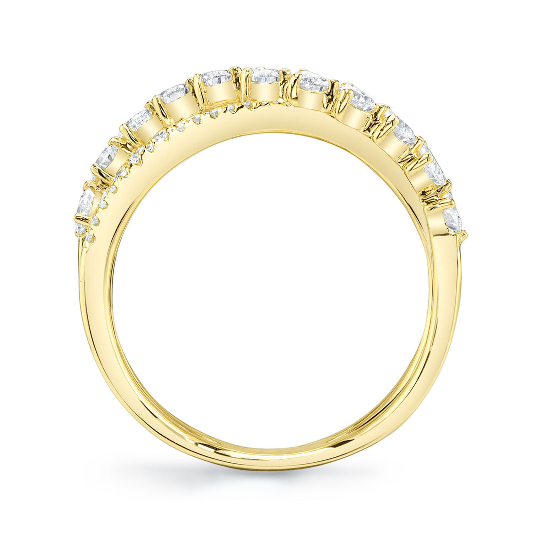 Shy Creation 14K Yellow Gold 1.07 TCW Diamond Pear Bridge Ring SC55029125